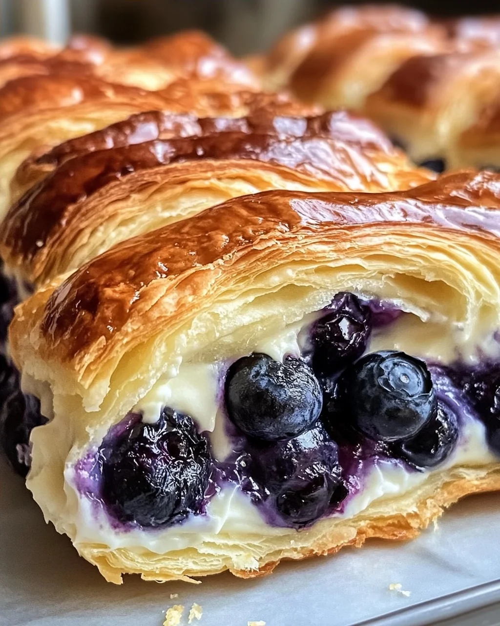 Blaubeer-Frischkäse-Croissant-Auflauf für dein Frühstück