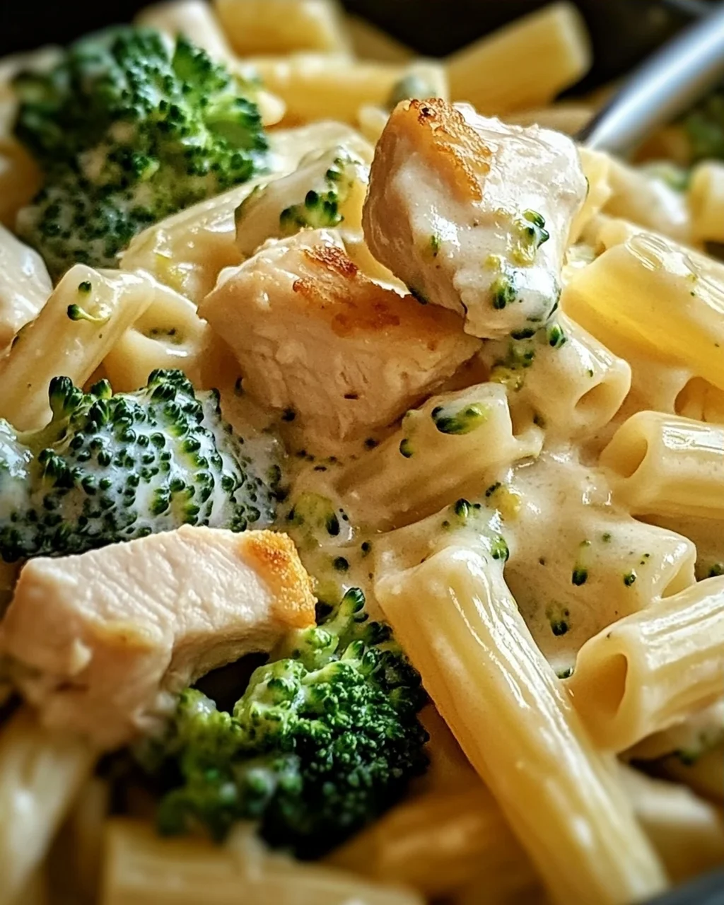 Cremige Hähnchen-Brokkoli-Alfredo Pasta