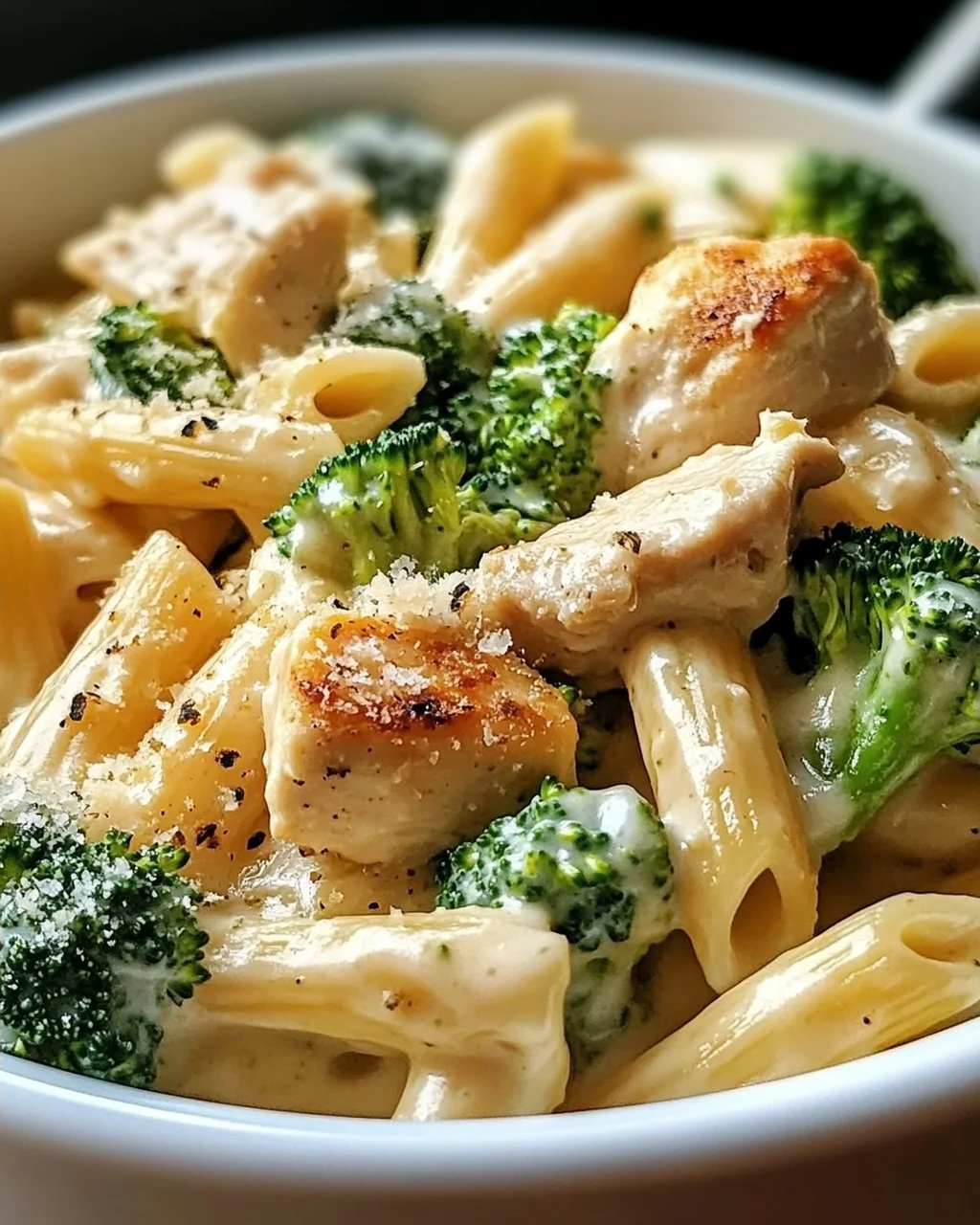 Cremige Hähnchen-Brokkoli-Alfredo Pasta