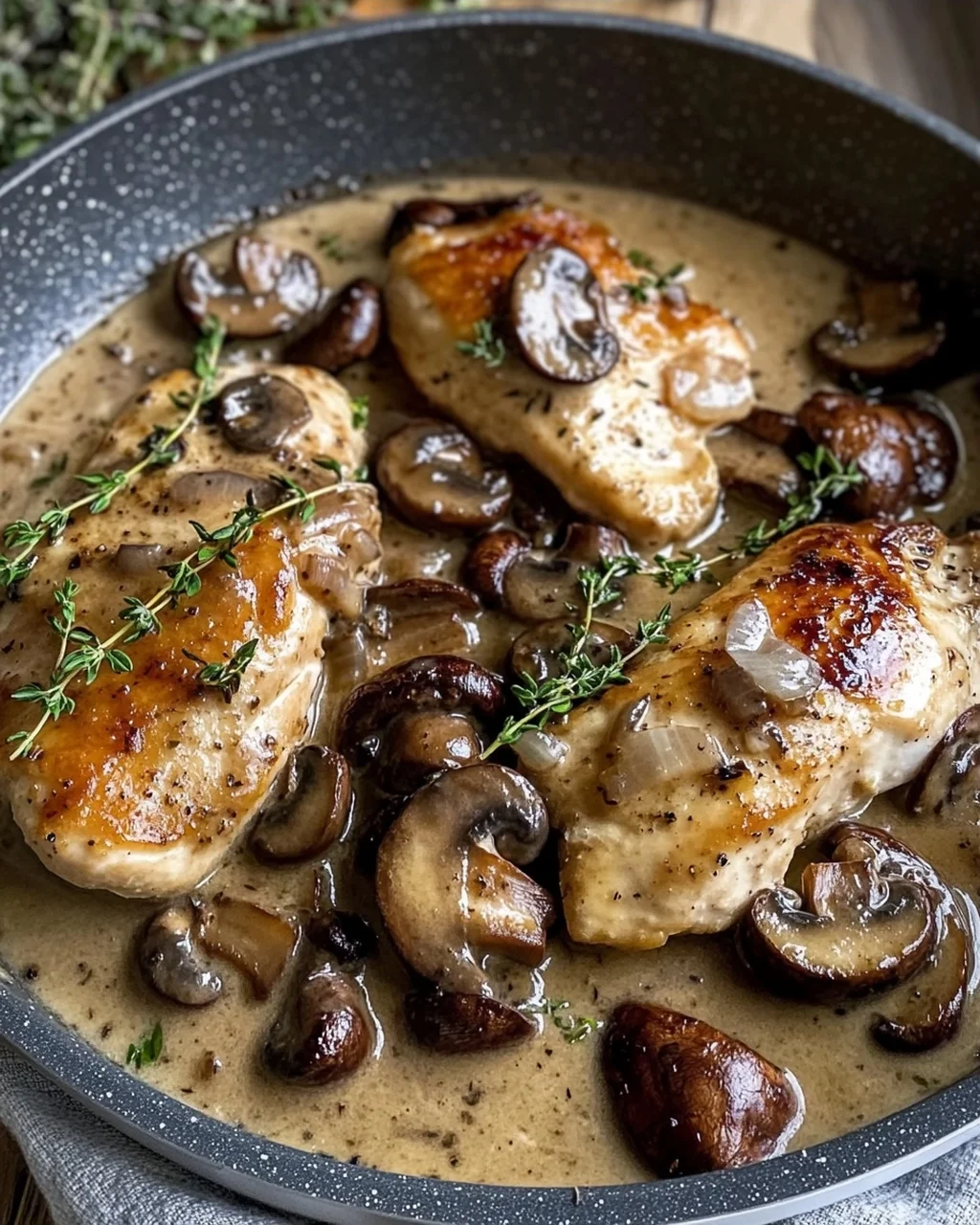 Cremiges Marsala-Hähnchen mit Balsamico Pilzen