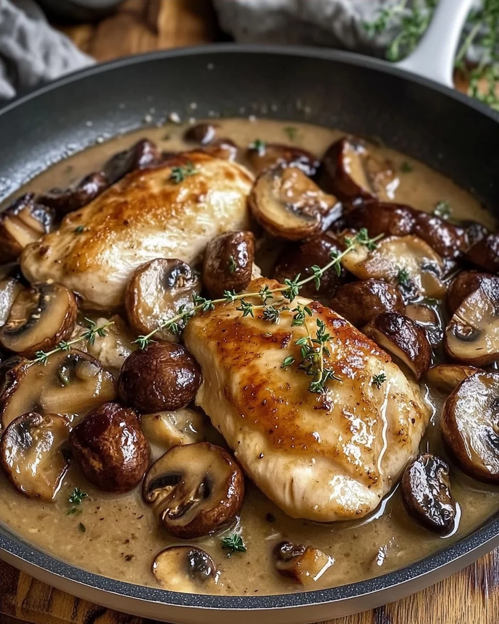Cremiges Marsala-Hähnchen mit Balsamico Pilzen
