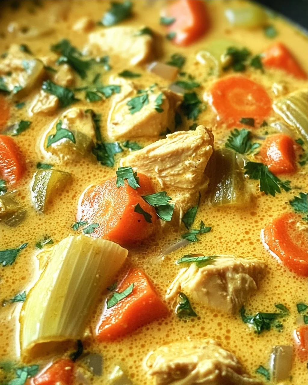 Currysuppe mit Hähnchen