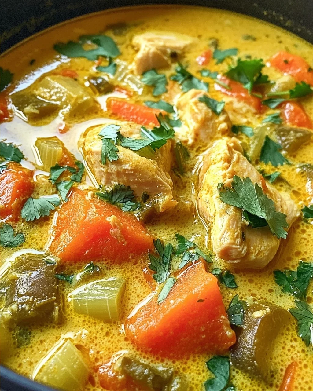 Currysuppe mit Hähnchen