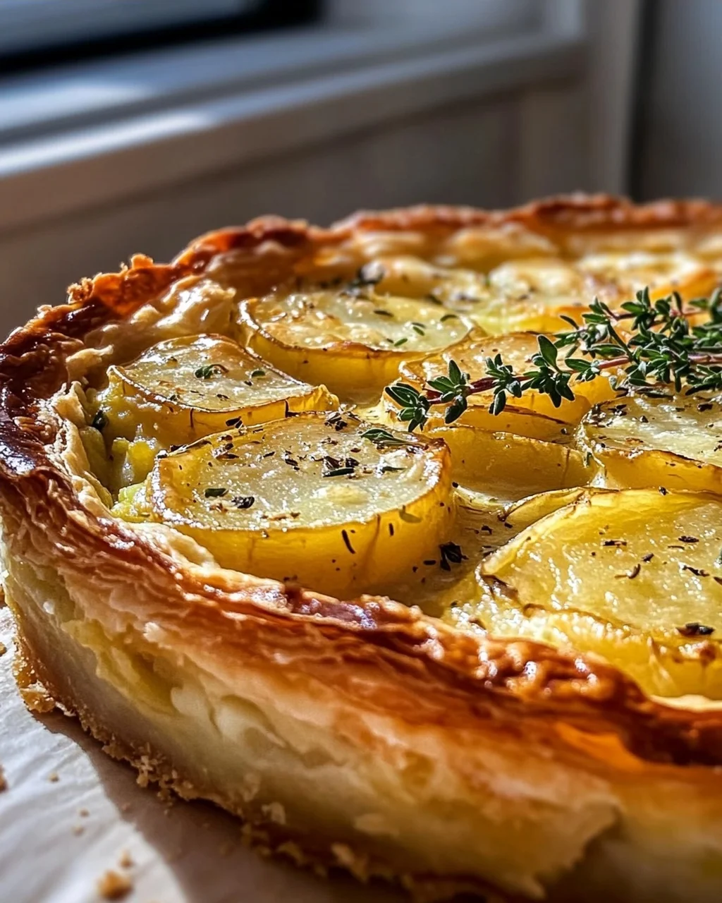 Delicious Potato Leek Tart with Puff Pastry Recipe