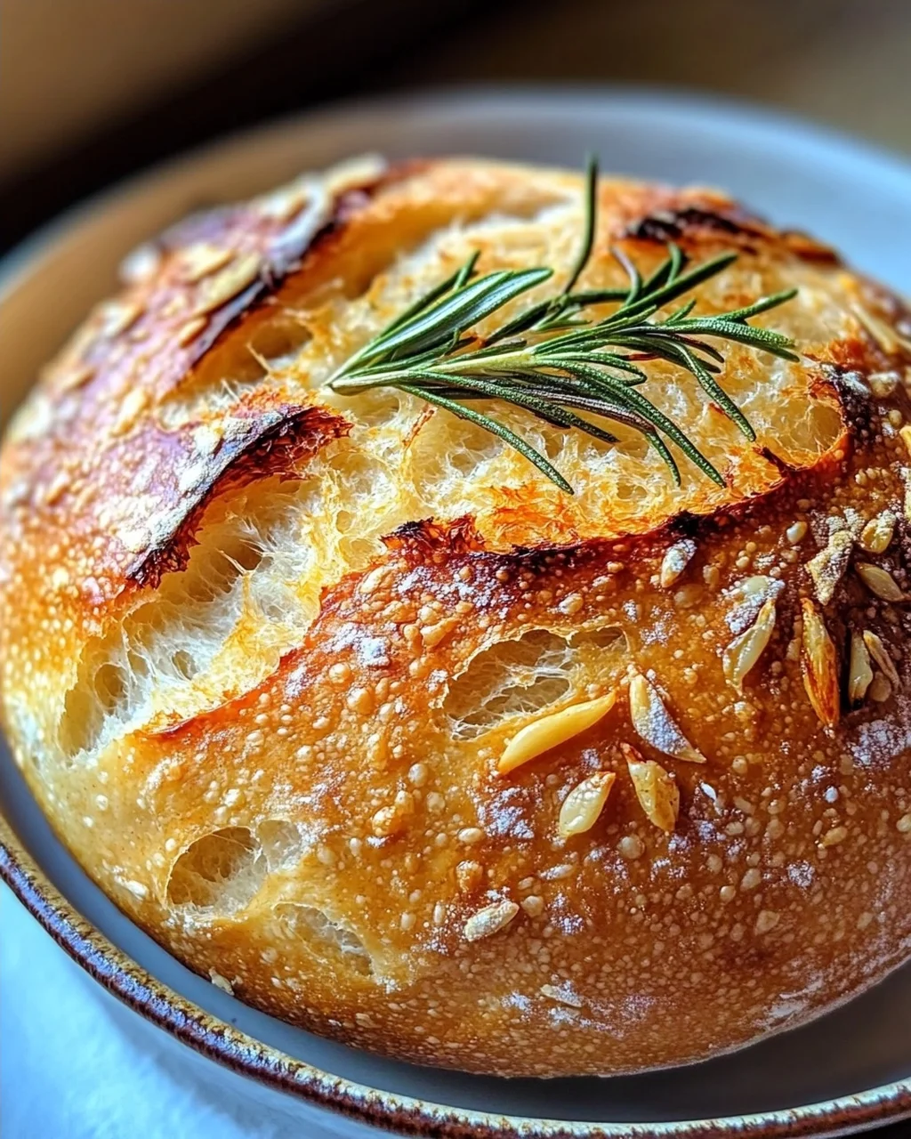 Duftendes Rosmarin-Knoblauch Artisan Brot einfach selber backen