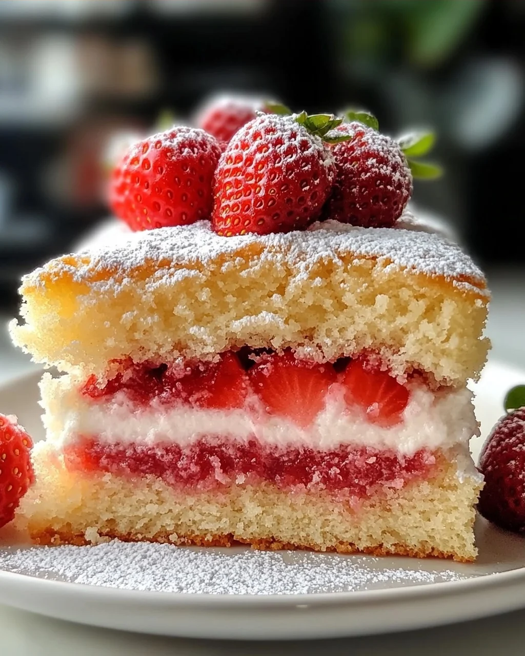 Erdbeer-Kokos-Sponge-Kuchen leicht gemacht