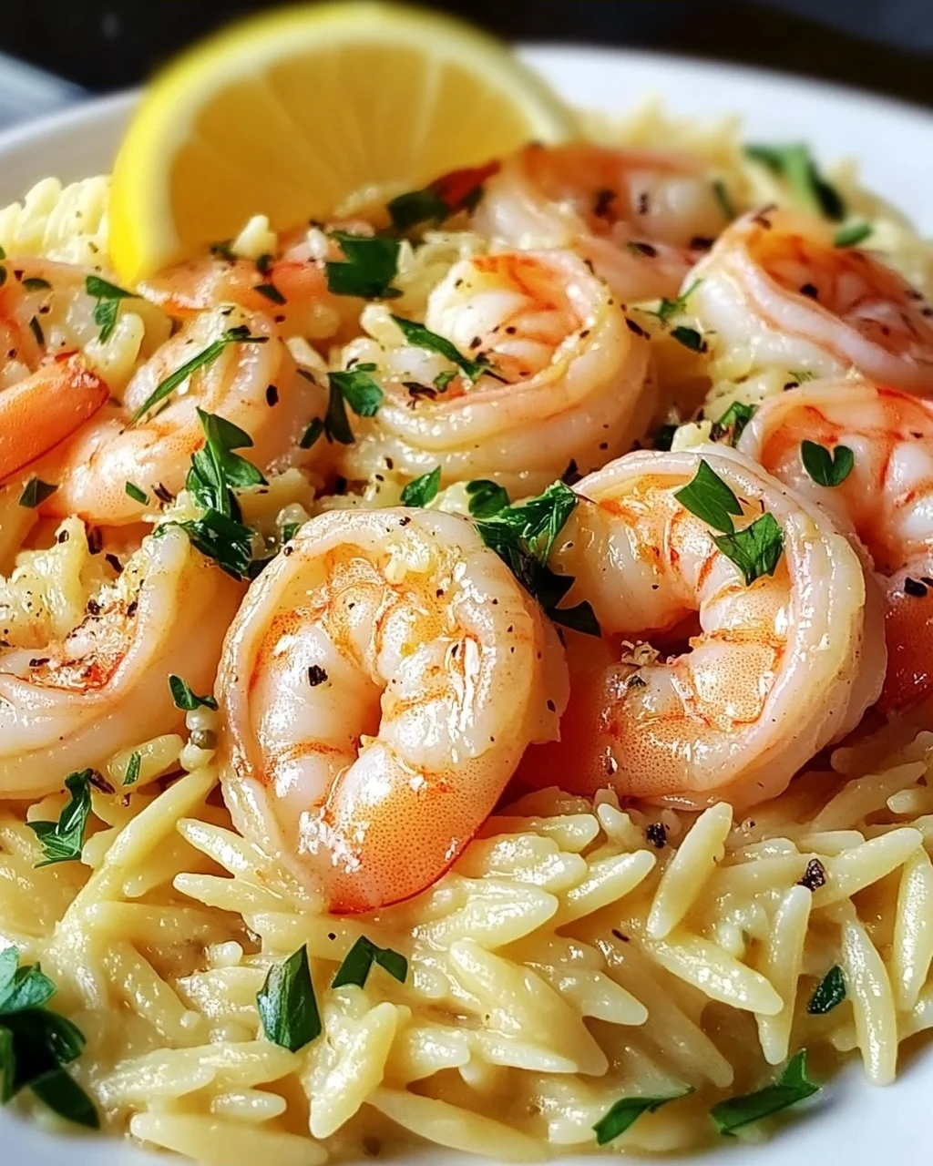 Garnelen-Orzo in Zitronen-Knoblauch-Sauce