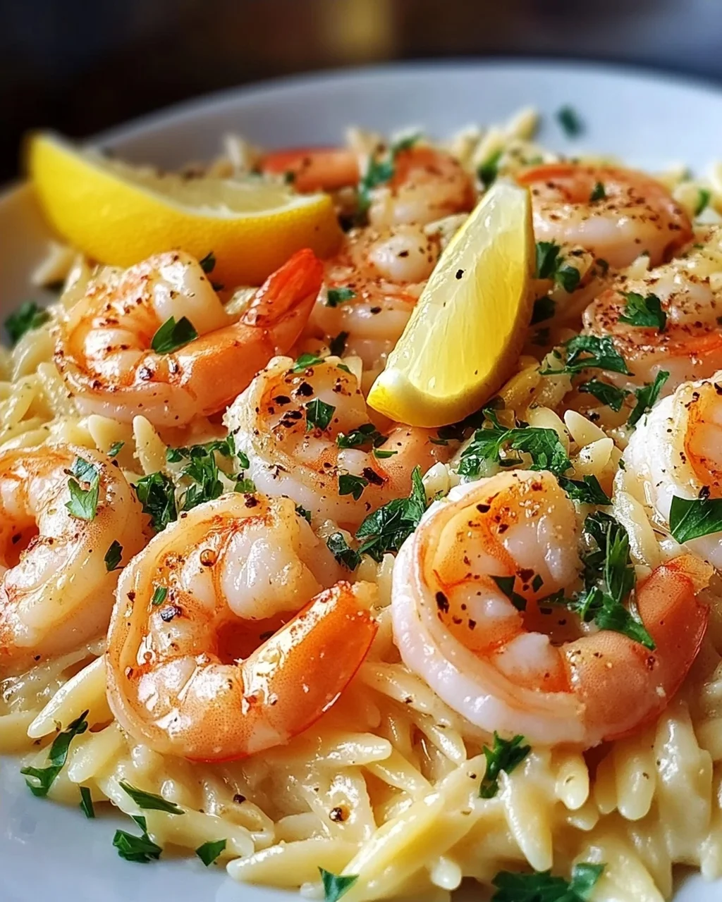 Garnelen-Orzo in Zitronen-Knoblauch-Sauce
