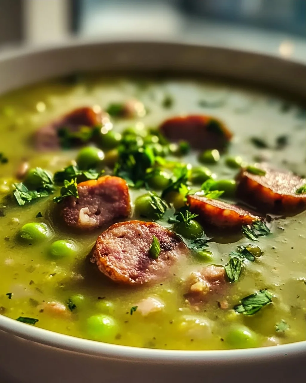 German Split Pea Soup With Smoked Sausage – Hearty Recipe!