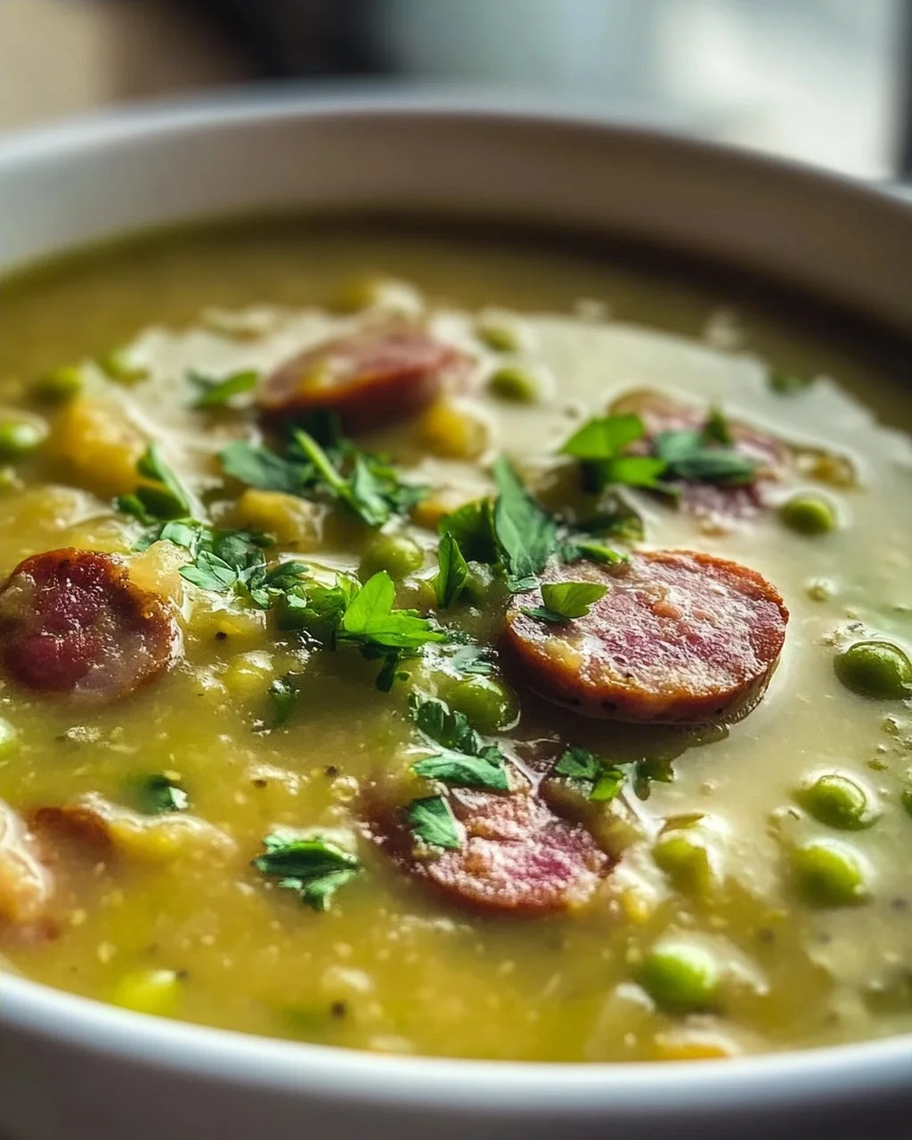 German Split Pea Soup With Smoked Sausage – Hearty Recipe!