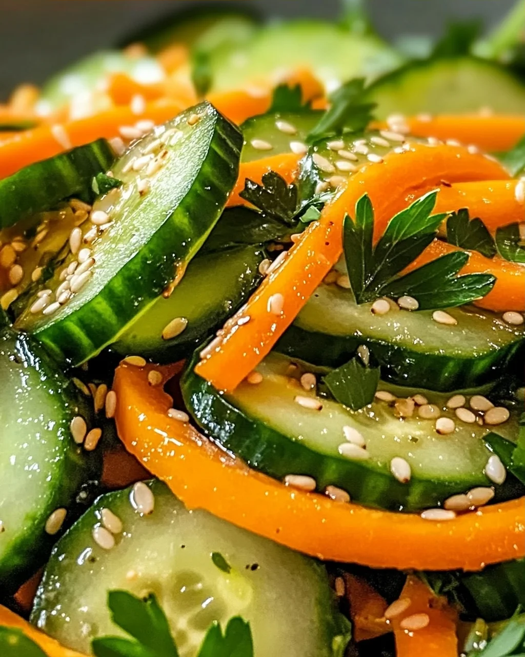 Gurkensalat mit Karotten für den Sommergenuss
