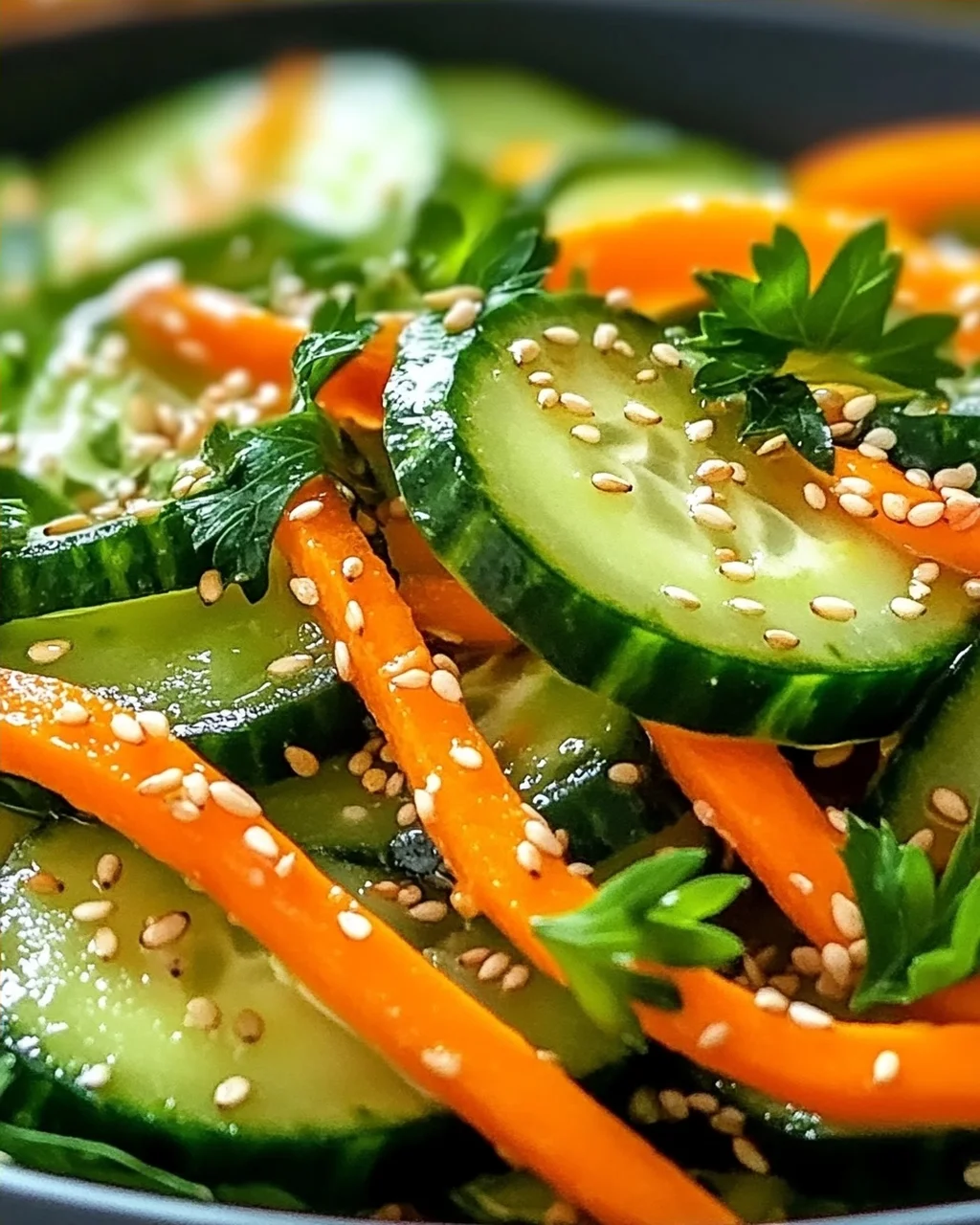 Gurkensalat mit Karotten für den Sommergenuss