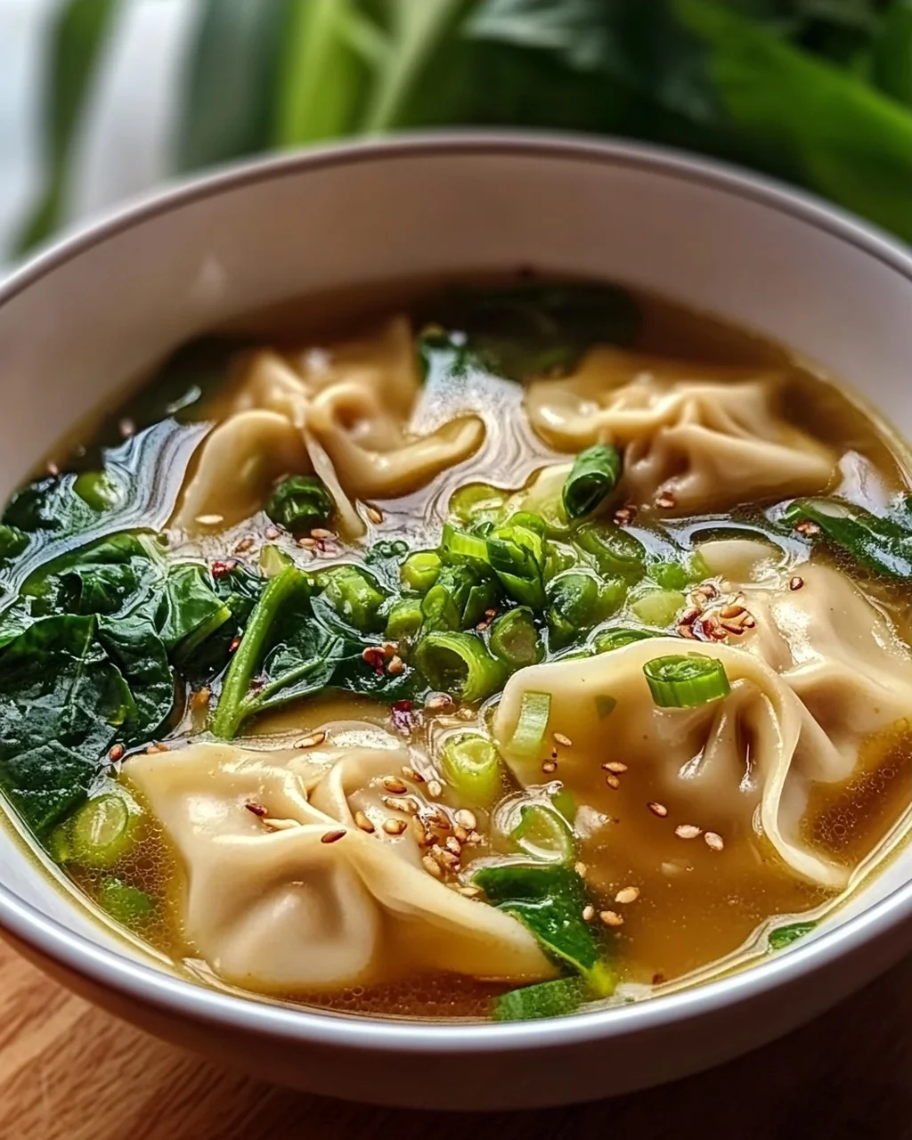 Hähnchen Ingwer Wonton Suppe: Herzhaft & Lecker mit Pak Choi!