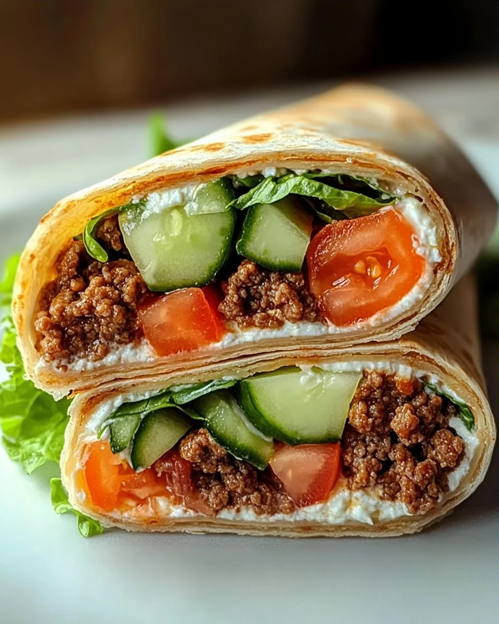 Kalorienarmer Burger-Wrap unter 250 Kalorien