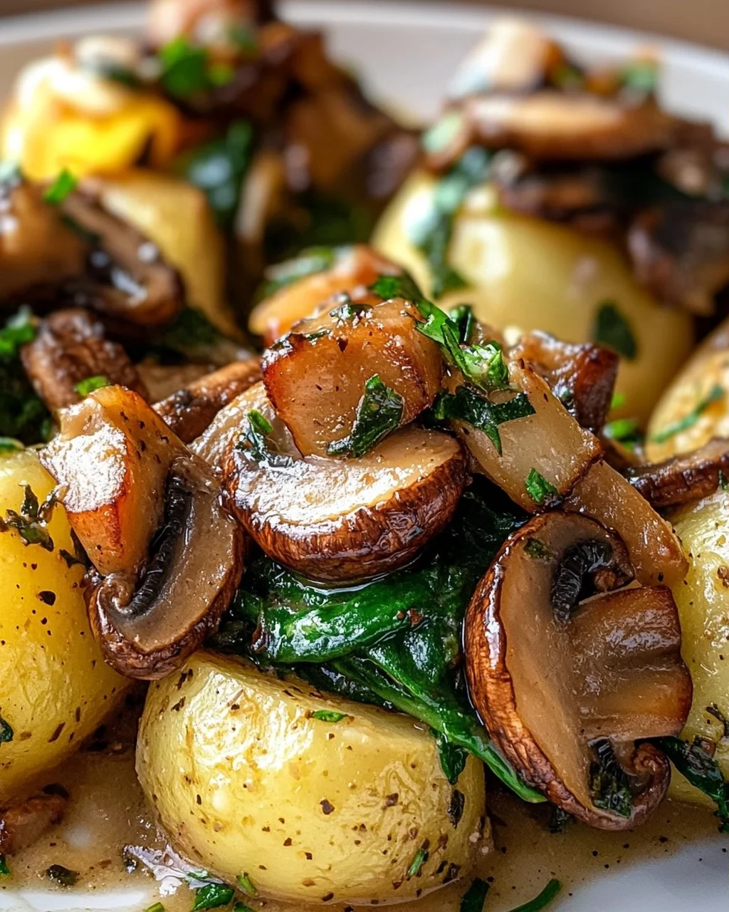 Kartoffeln, Pilze & Spinat: Schnelles Rezept – einfach lecker!