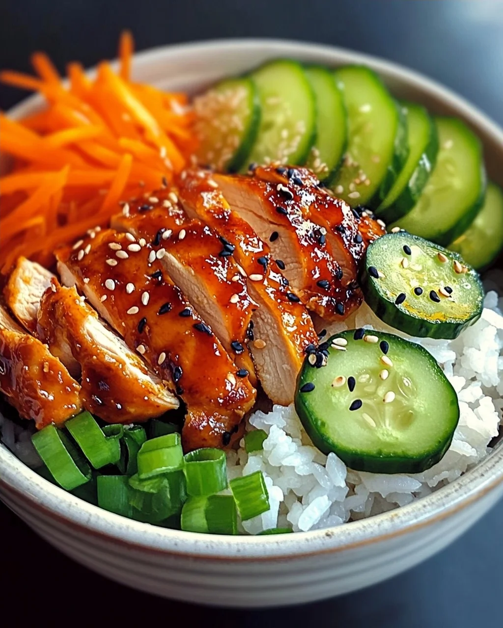 Koreanischer Reis Hähnchen Bowl