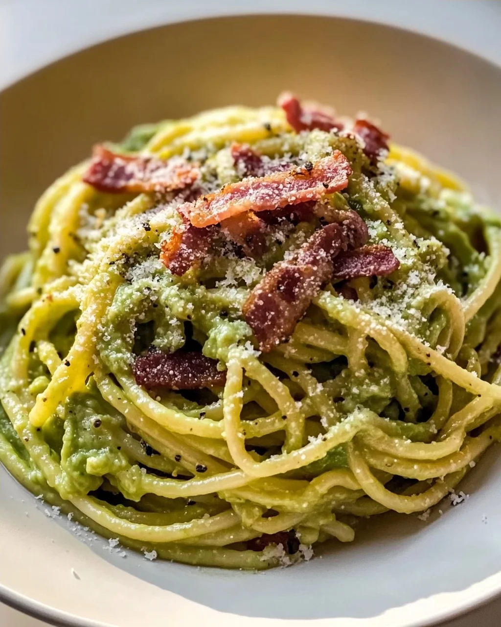 Leckere Avocado Carbonara mit Rindfleisch – Einfaches Rezept!