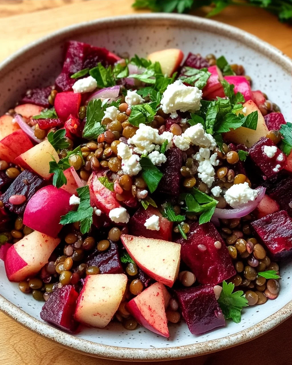 Leckerer Rote Bete Linsen Salat – gesund und einfach!
