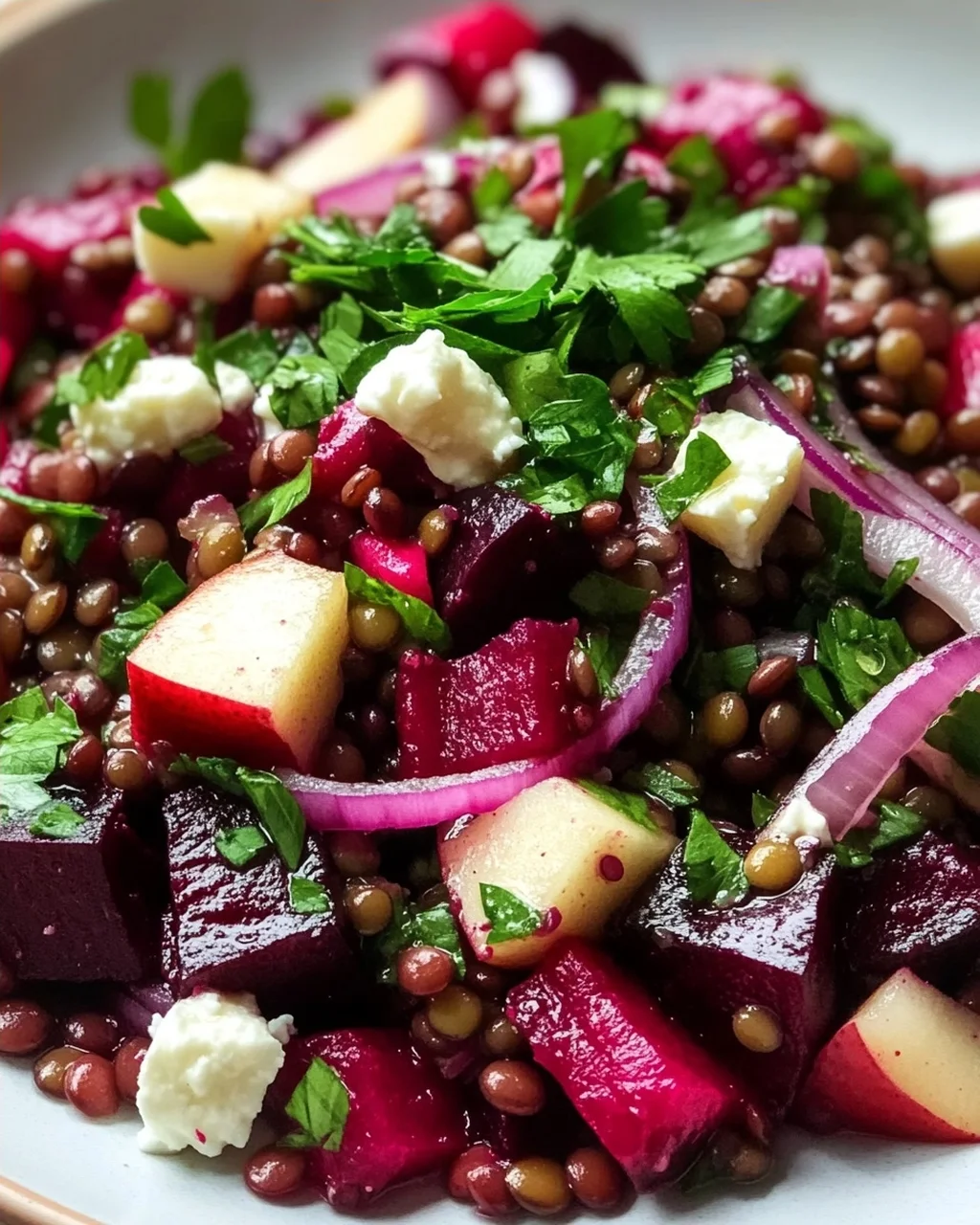 Leckerer Rote Bete Linsen Salat – gesund und einfach!