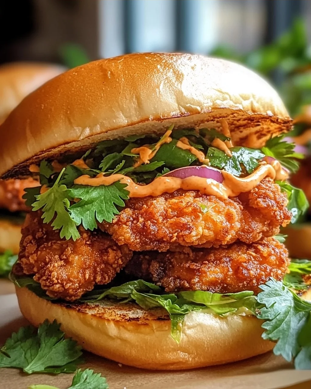 Leckeres Thai Fried Chicken Sandwich: Knusprig und würzig!