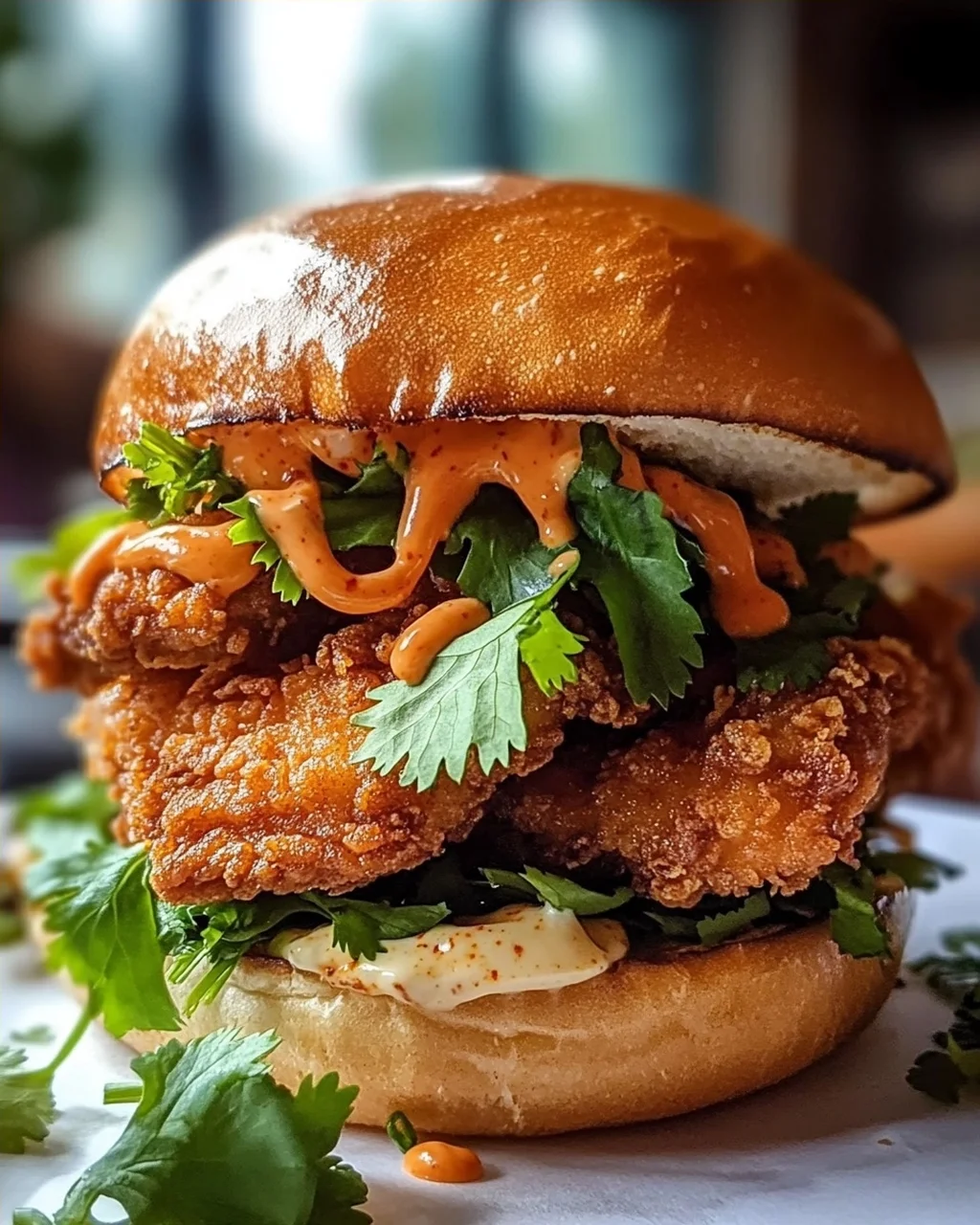 Leckeres Thai Fried Chicken Sandwich: Knusprig und würzig!