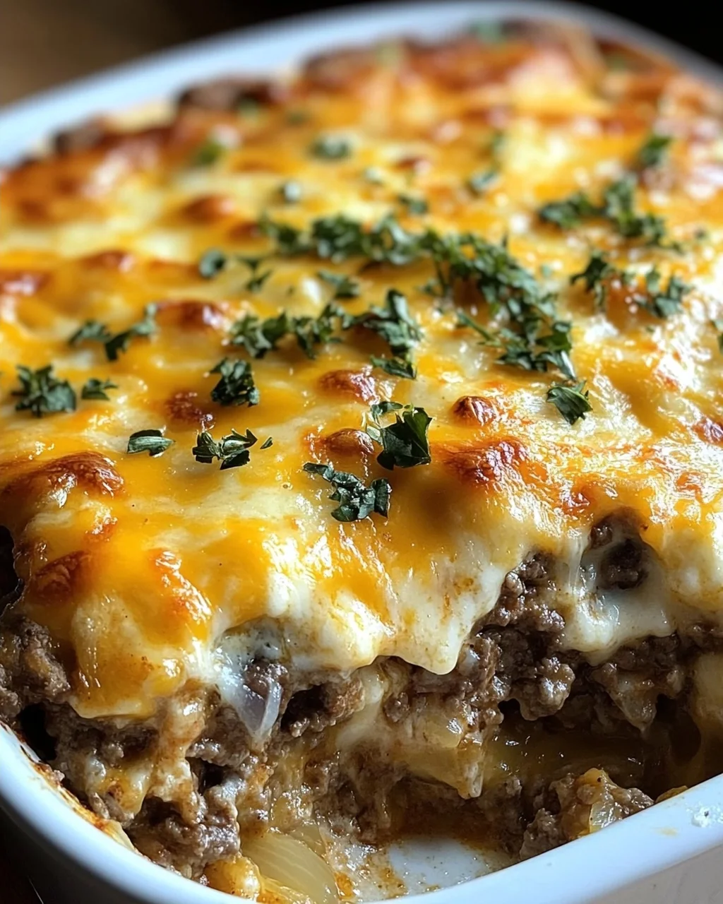 Low Carb Cheeseburger-Auflauf
