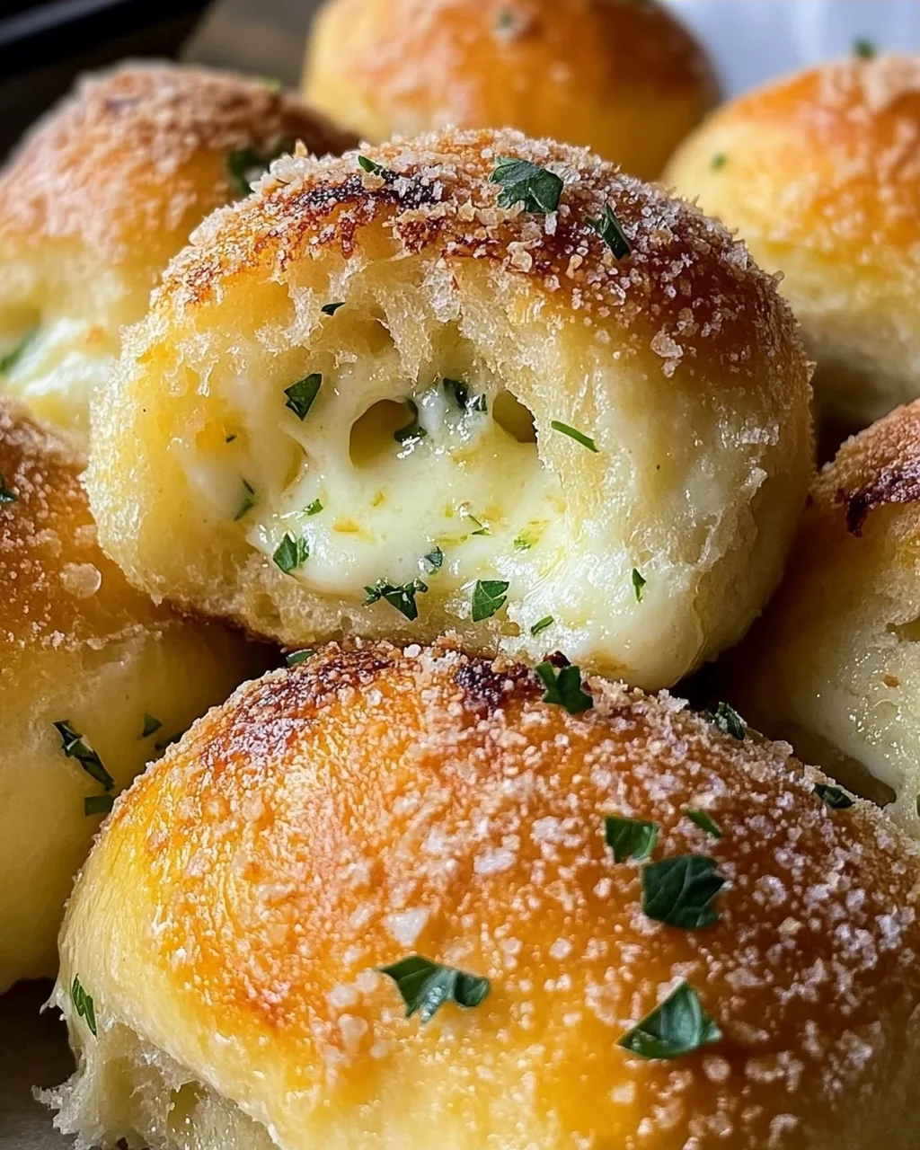Megalecker Knoblauch Brötchen gefüllt mit Mozzarella Käse