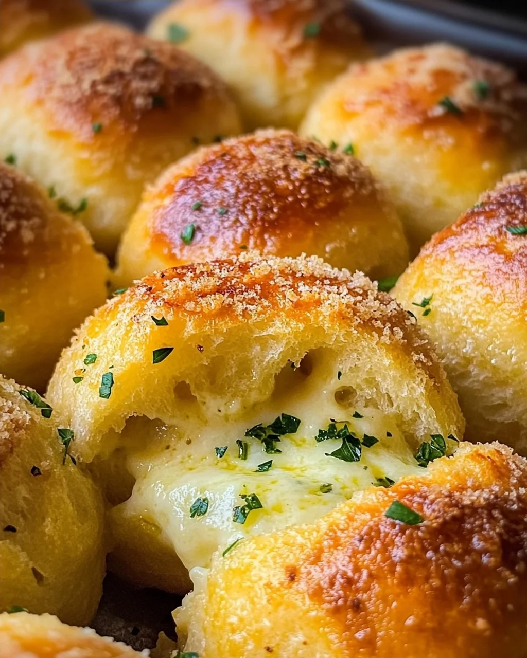 Megalecker Knoblauch Brötchen gefüllt mit Mozzarella Käse