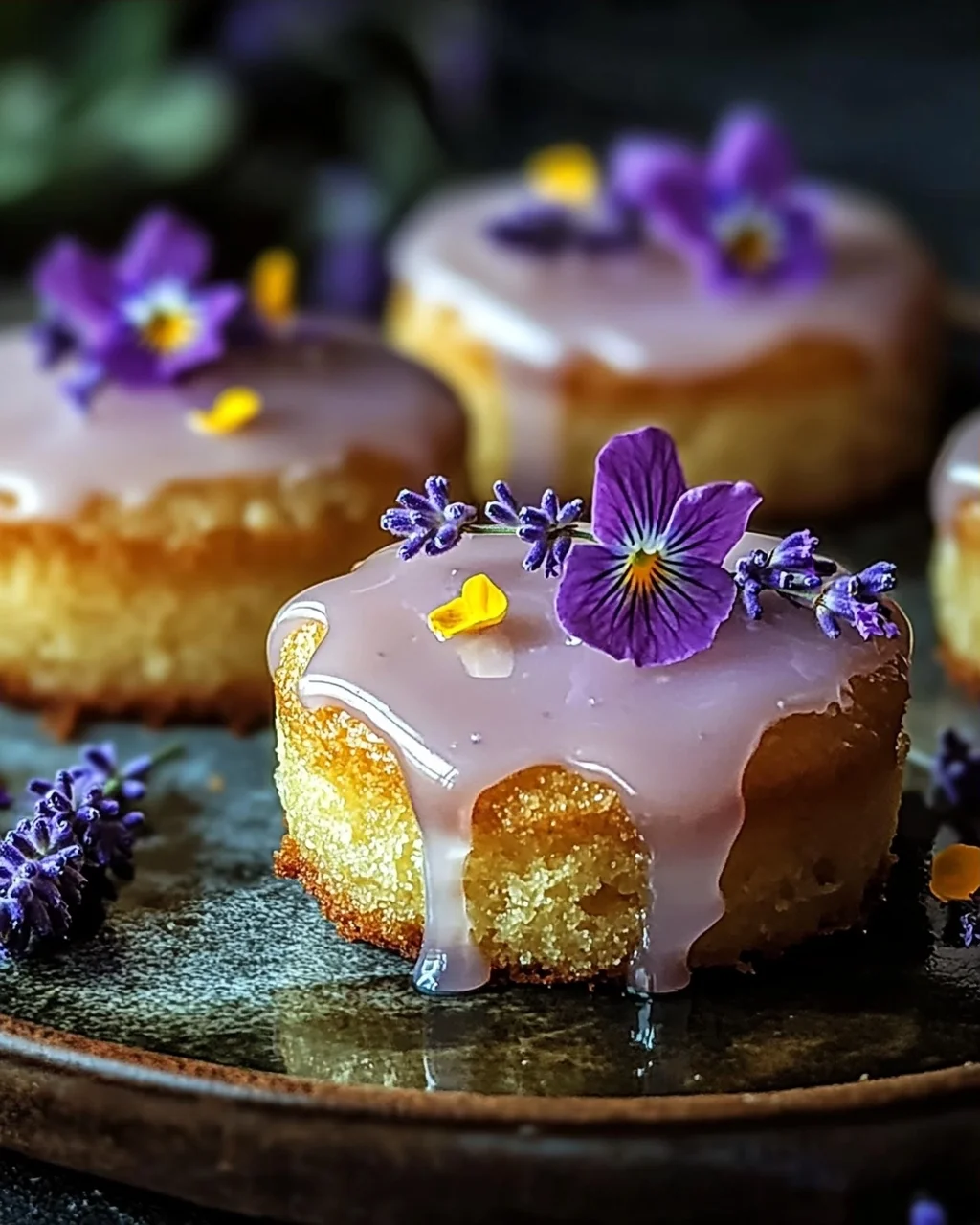 Mini Zitronenkuchen mit Lavendelglasur für besondere Anlässe