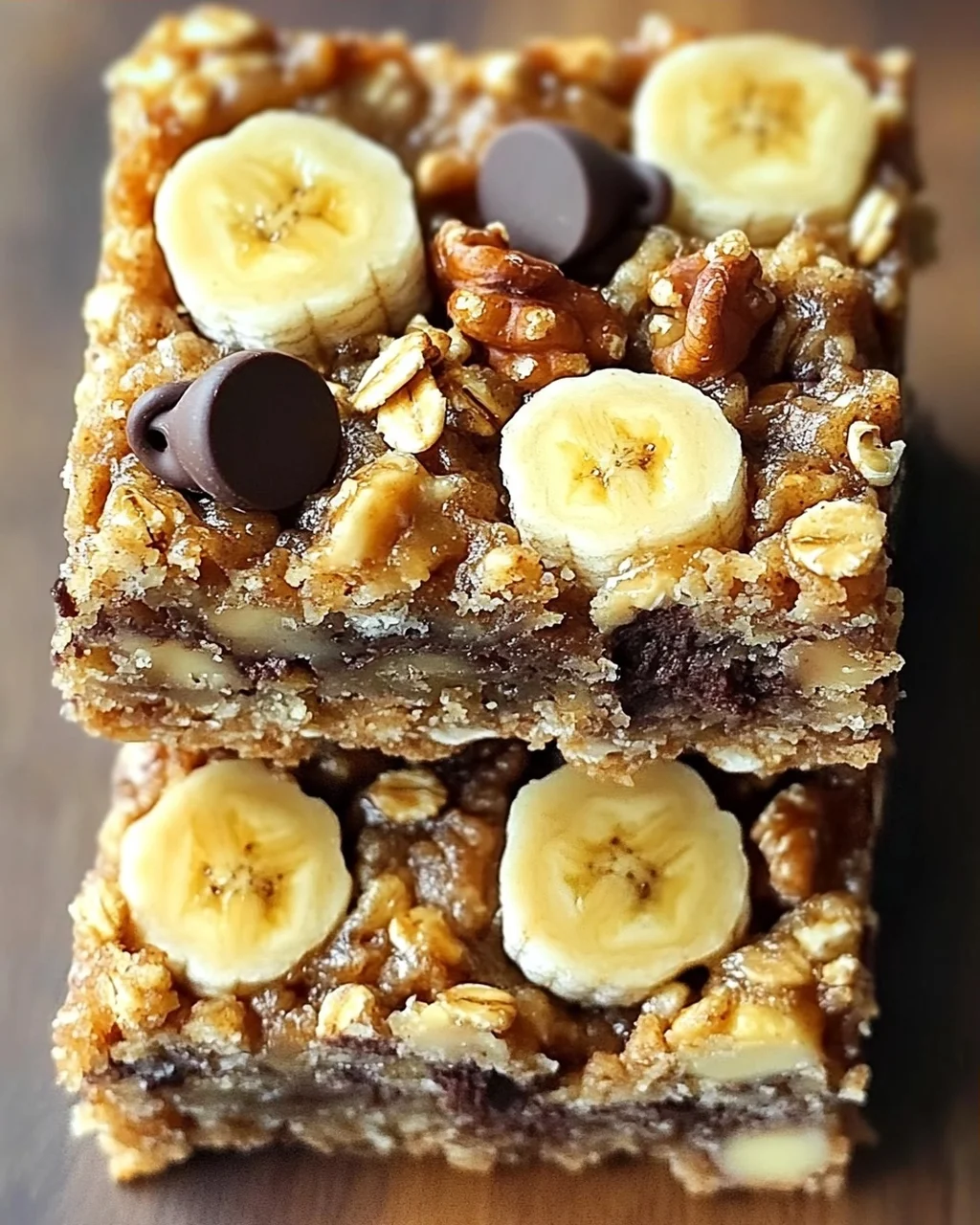 Nussige Bananen Hafer Riegel