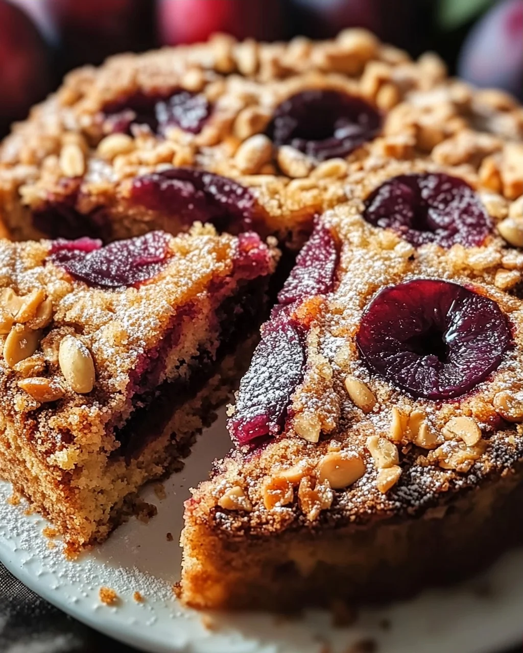 Nussiger Zimtkuchen Mit Pflaumenfüllung