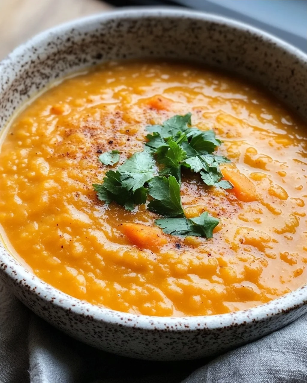 Rote Linsensuppe mit Süßkartoffeln