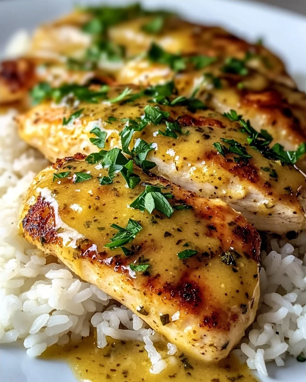 Saftiges Honig-Senf-Hähnchen mit Reis – Schnell & Lecker!