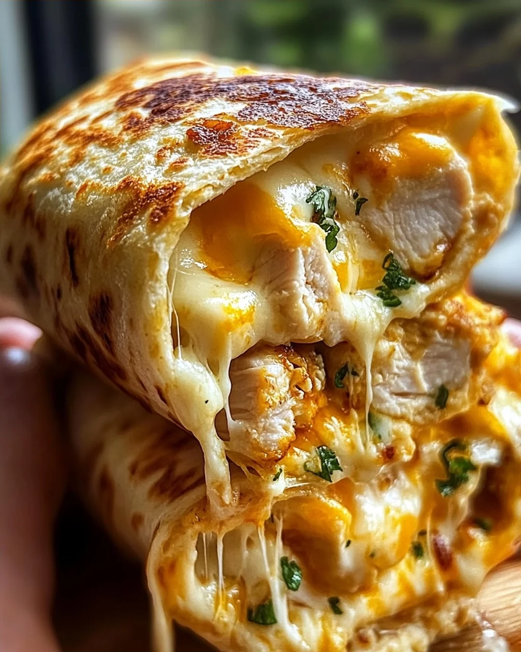 Schnelle Käse Knoblauch Hähnchen Wraps
