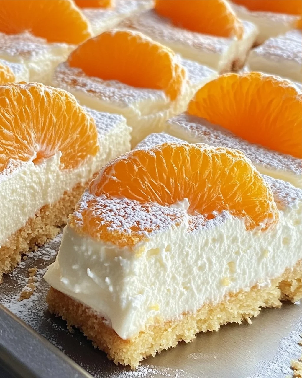 Schneller Schmandkuchen mit Mandarinen vom Blech