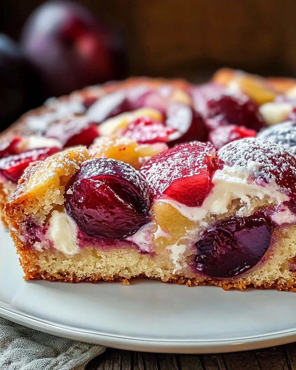 Schneller Zwetschgenkuchen mit Schmandguss