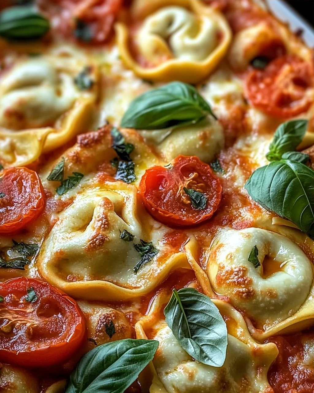 Tortellini-Auflauf mit Tomaten und Mozzarella