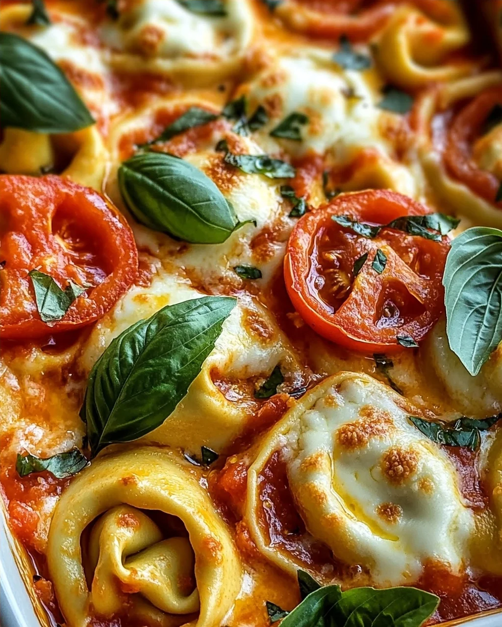 Tortellini-Auflauf mit Tomaten und Mozzarella