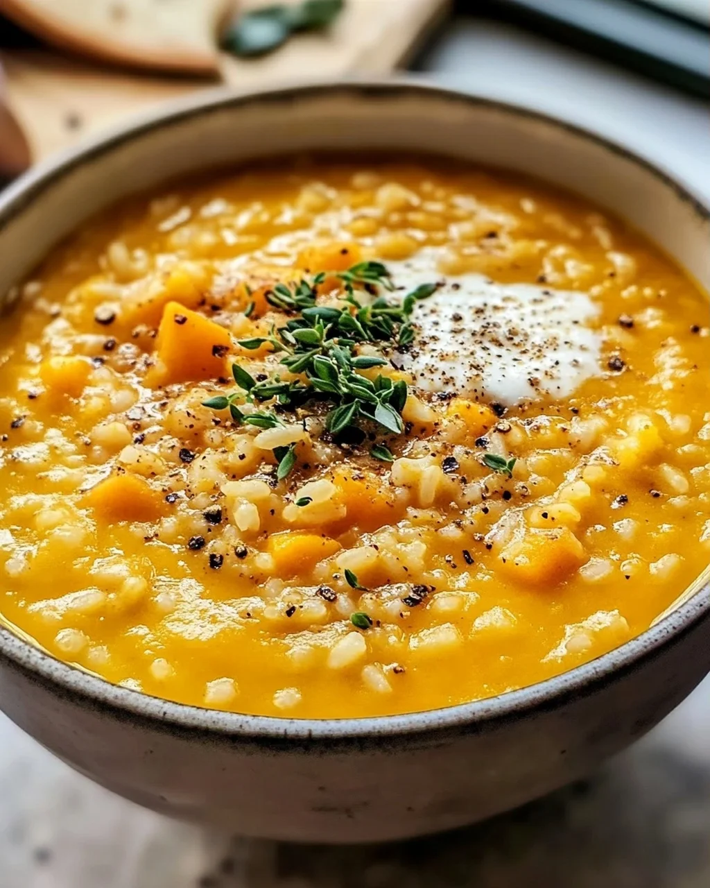 Vegane Kürbisreis Suppe: Cremig, Einfach & Lecker!