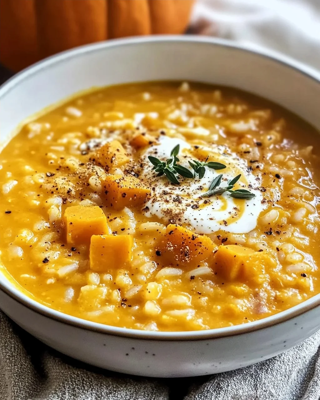 Vegane Kürbisreis Suppe: Cremig, Einfach & Lecker!