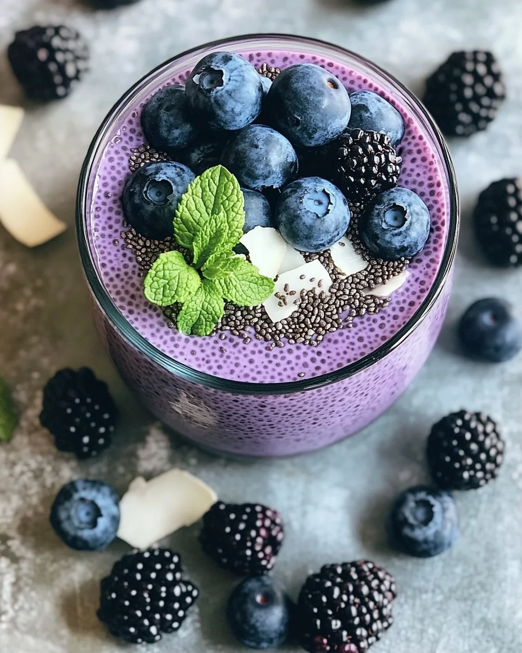 Veganer Blaubeer-Chia-Pudding